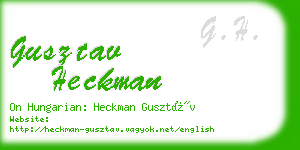 gusztav heckman business card